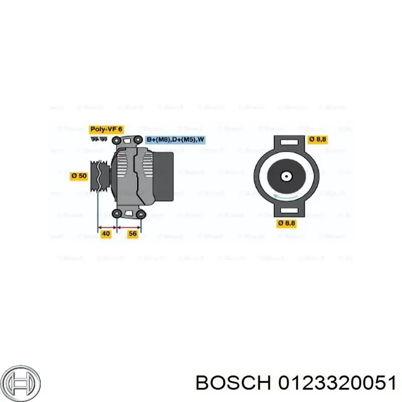0123320051 Bosch Alternador de coche