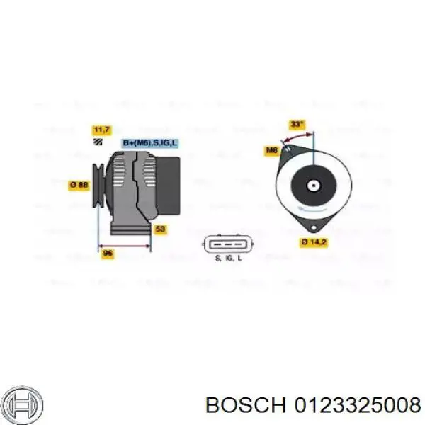 Alternador 0123325008 Bosch