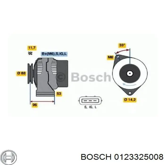 0123325008 Bosch Alternador de coche