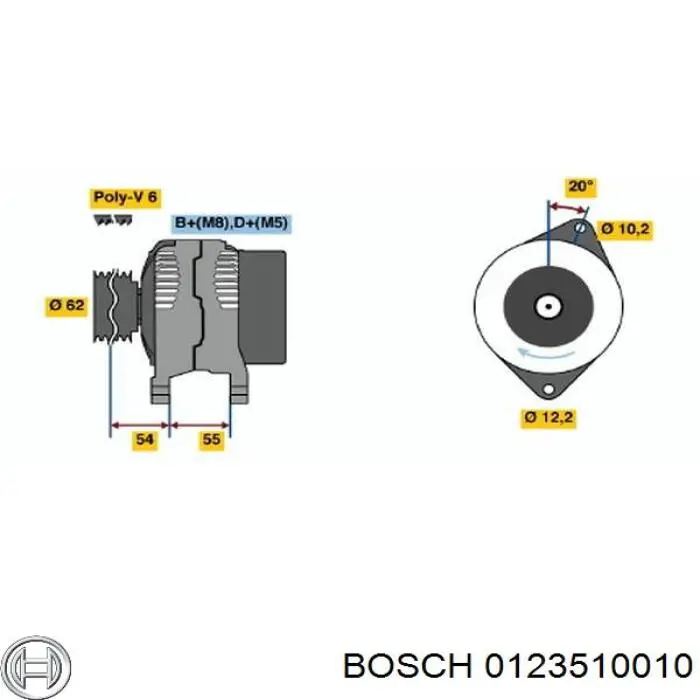 0123510010 Bosch Alternador de coche