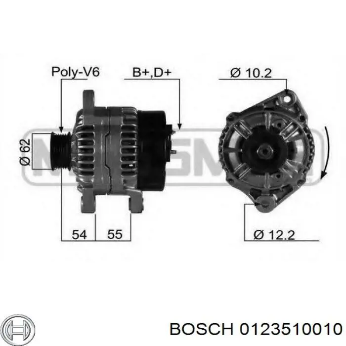 0123510010 Bosch alternador