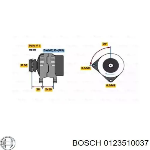 0123510037 Bosch Alternador de coche