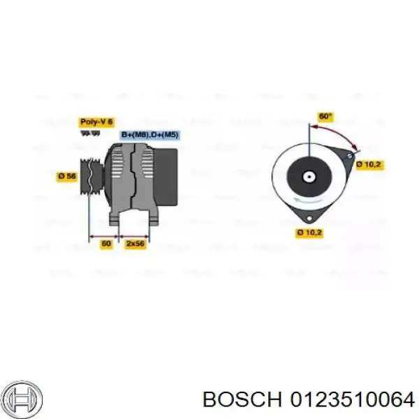 0123510064 Bosch alternador