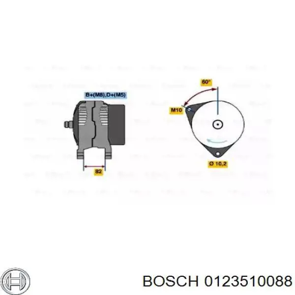 0123510088 Bosch alternador