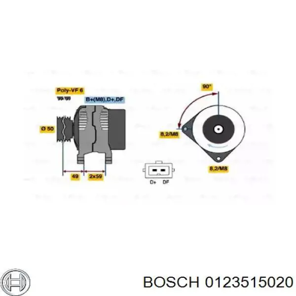 Alternador 0123515020 Bosch