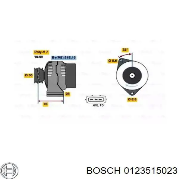 0123515023 Bosch Alternador de coche
