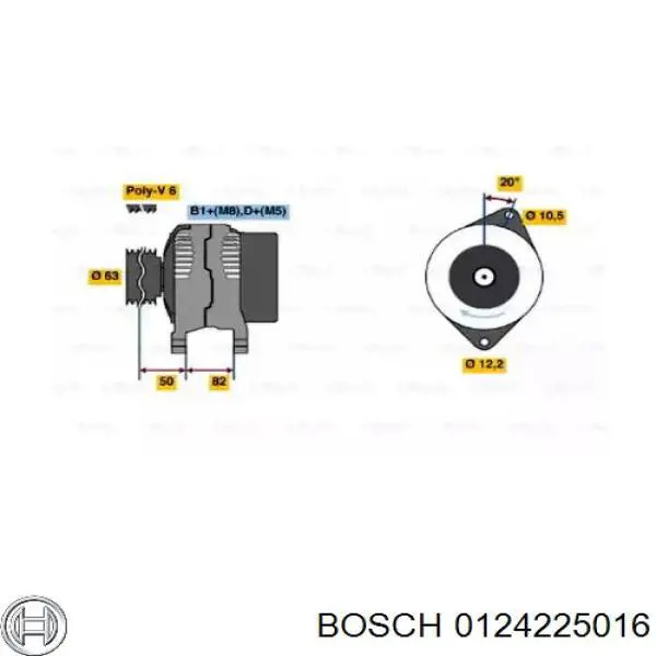Alternador 0124225016 Bosch