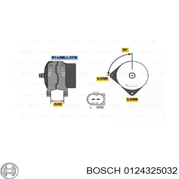 Alternador del motor Bosch 0124325032 precio, desde 54,00 EUR