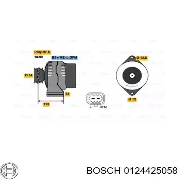 0124425058 Bosch Alternador de coche