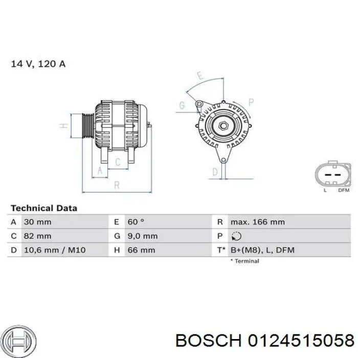 0.124.515.058 Bosch alternador