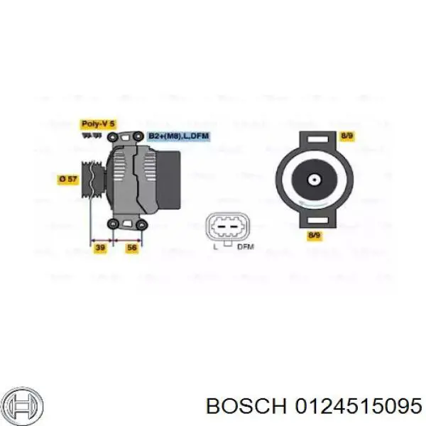 Alternador del motor Bosch 0124515095 precio, desde 195,50 EUR