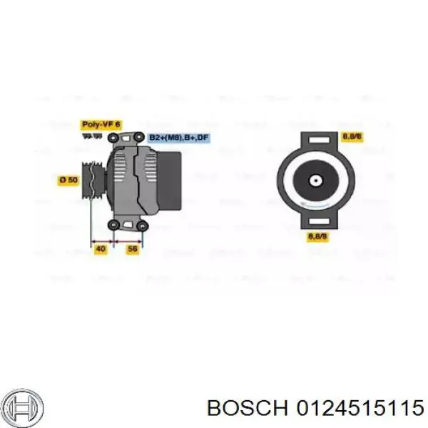 Alternador del motor Bosch 0124515115 precio, desde 135,04 EUR