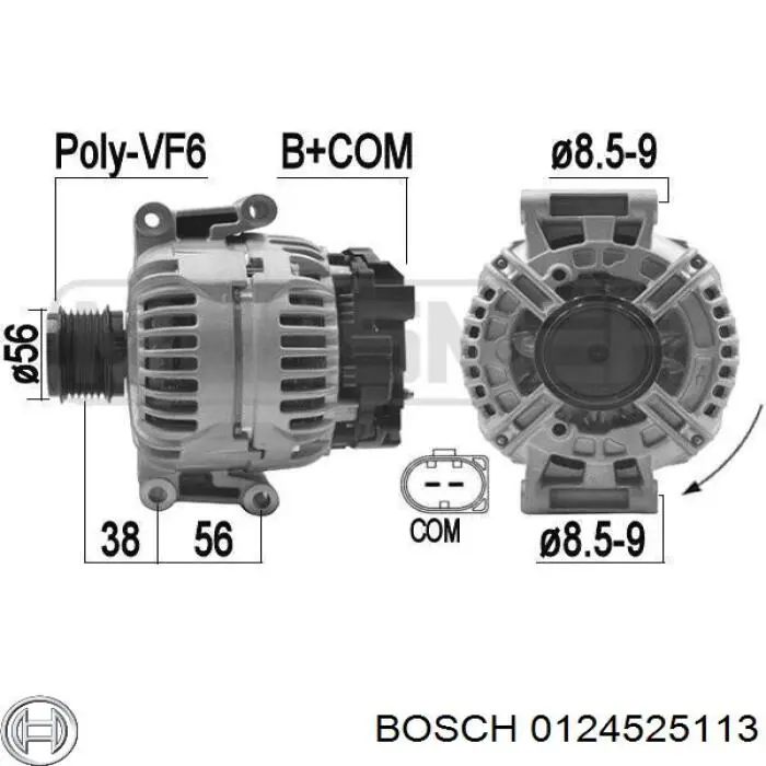 0124525113 Bosch Alternador de coche
