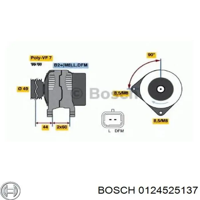Alternador 0124525137 Bosch