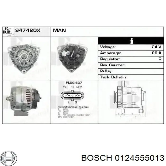 Generador Bosch 0124555013