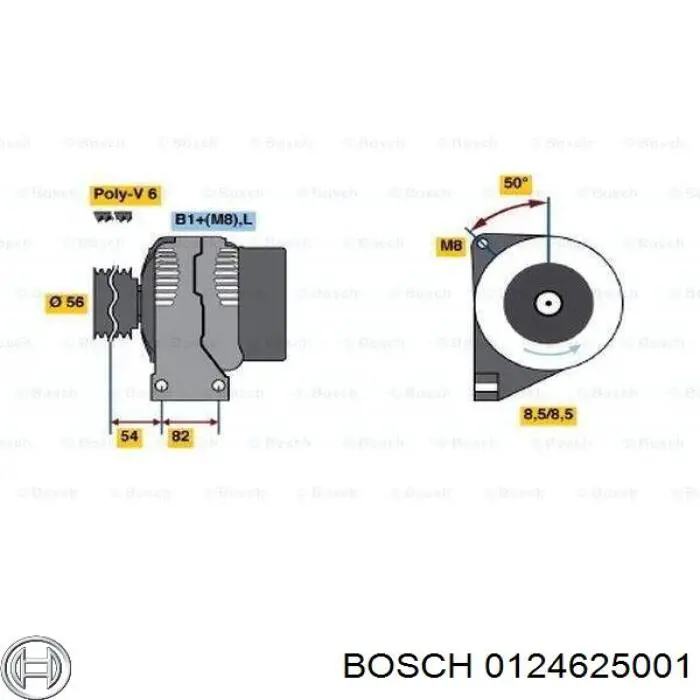 Alternador del motor Bosch 0124625001 precio, desde 103,09 EUR
