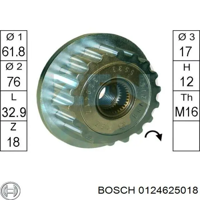0124625018 Bosch alternador