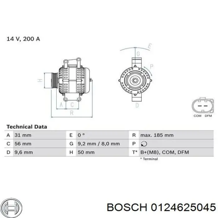 Generador Bosch 0124625045