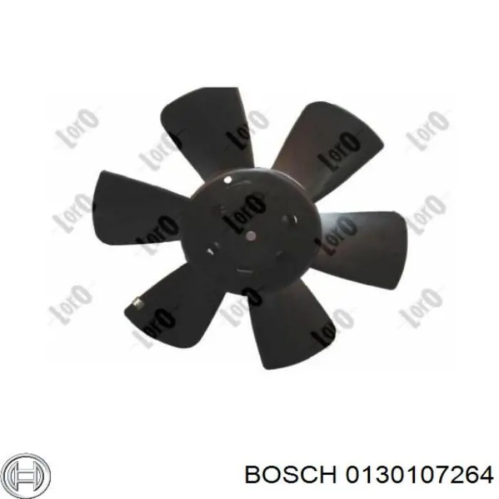 0130107264 Bosch ventilador (rodete +motor refrigeración del motor con electromotor derecho)