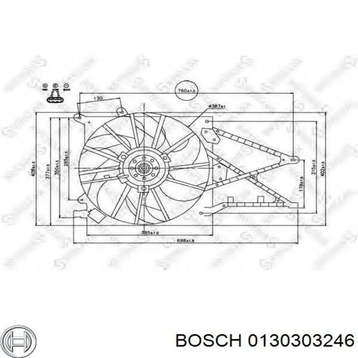 Ventilador de radiador 0130303246 Bosch