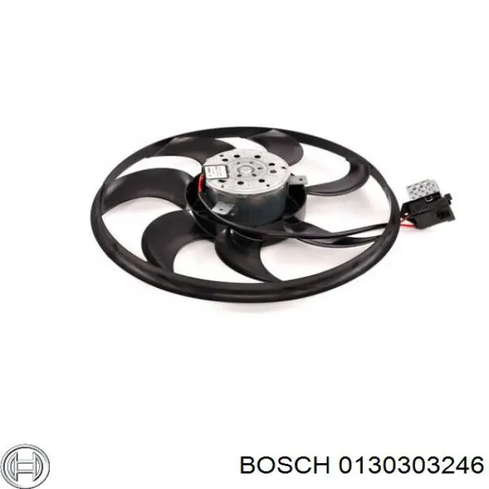 0130303246 Bosch difusor de radiador, ventilador de refrigeración, condensador del aire acondicionado, completo con motor y rodete