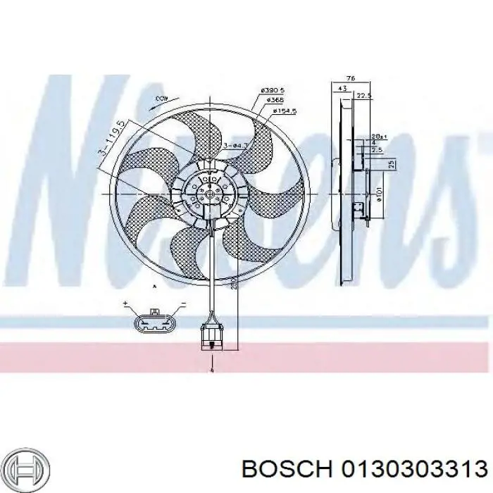 Ventilador del motor 0130303313 Bosch