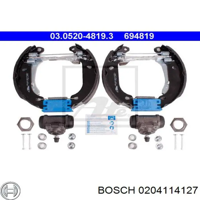 Kit de frenos de tambor, con cilindros, completo BSK202600 Open Parts