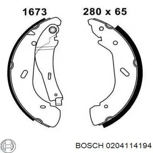 0 204 114 194 Bosch kit de frenos de tambor, con cilindros, completo