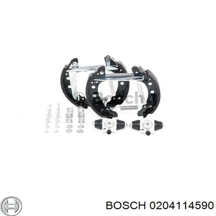 0 204 114 590 Bosch kit de frenos de tambor, con cilindros, completo