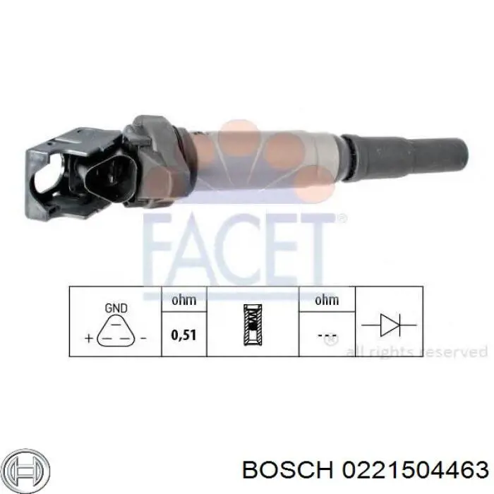 0221504463 Bosch bobina de encendido