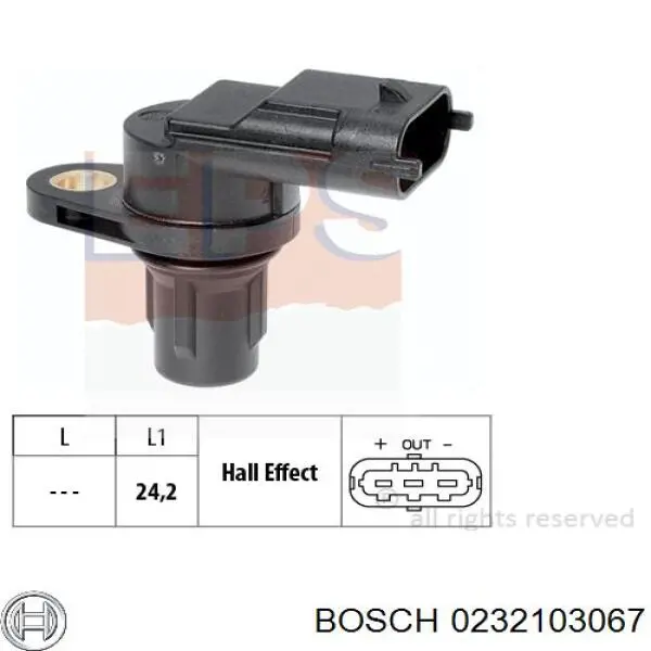 0232103067 Bosch sensor de arbol de levas