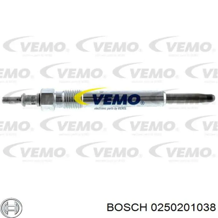 0250201038 Bosch Bujías de calentamiento