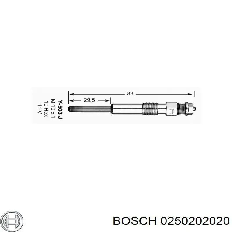 Bujía de precalentamiento 0250202020 Bosch