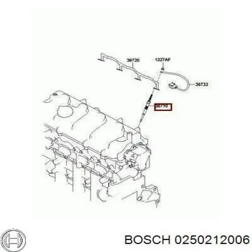 0 250 212 006 Bosch bujía de precalentamiento