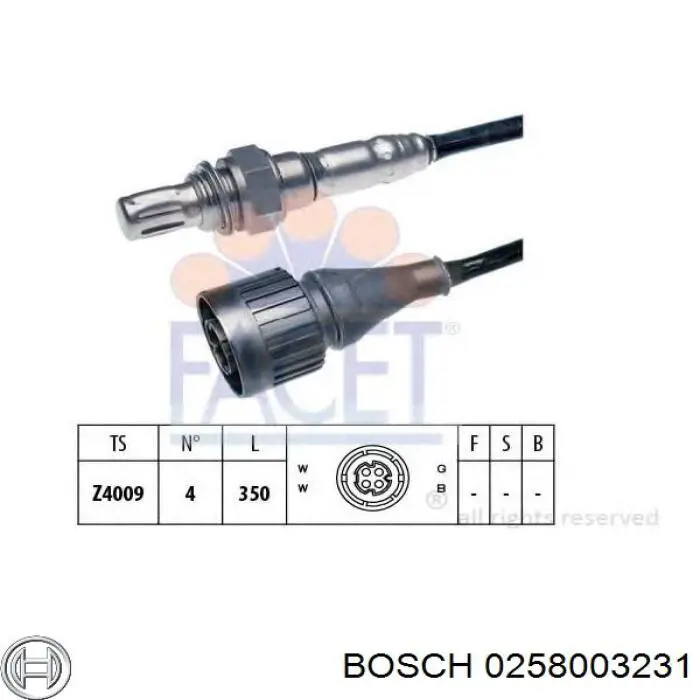 0258003231 Bosch Sonda lambda (NOx, O2)