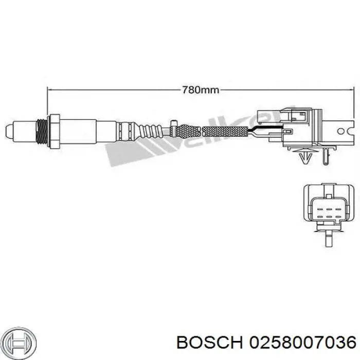 0258007036 Bosch sonda lambda sensor de oxigeno para catalizador