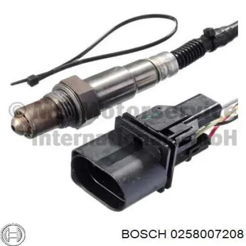 Sonda lambda, sensor de oxígeno antes del catalizador izquierdo 0258007208 Bosch
