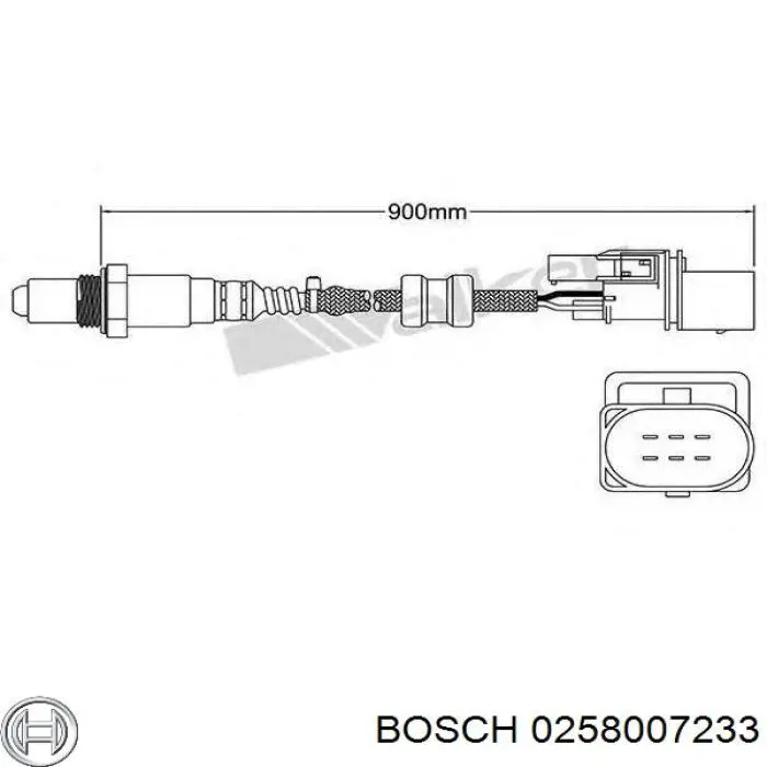 Sonda lambda, sensor de oxígeno antes del catalizador derecho 258007233 Bosch