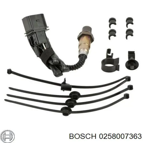 Sonda lambda, sensor de oxígeno antes del catalizador izquierdo 0258007363 Bosch