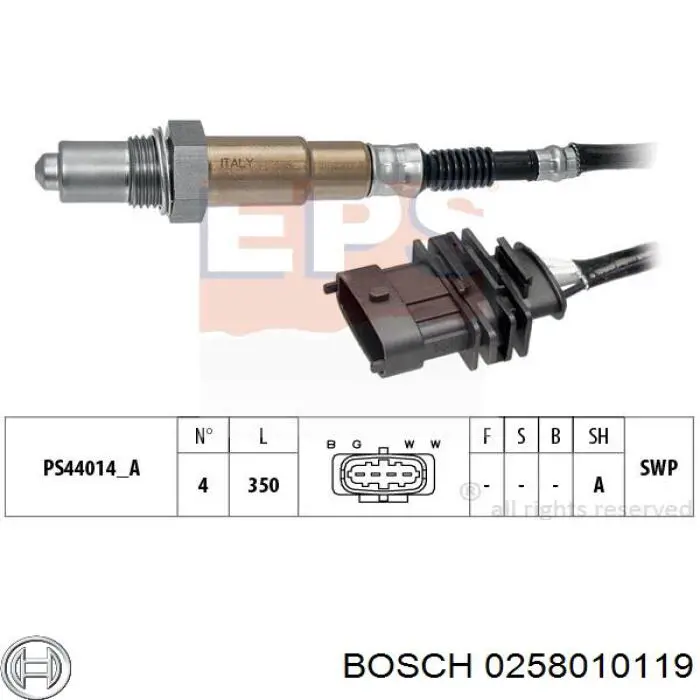 Sonda lambda de oxígeno posterior al catalizador Bosch 0258010119 precio, desde 57,26 EUR