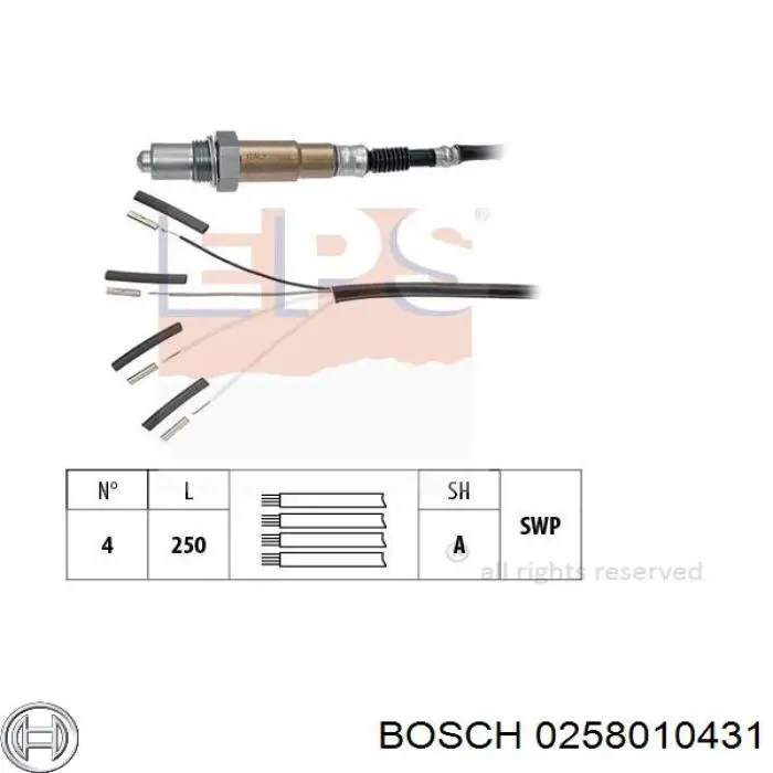 Sonda lambda de oxígeno posterior al catalizador Bosch 0258010431 precio, desde 47,64 EUR