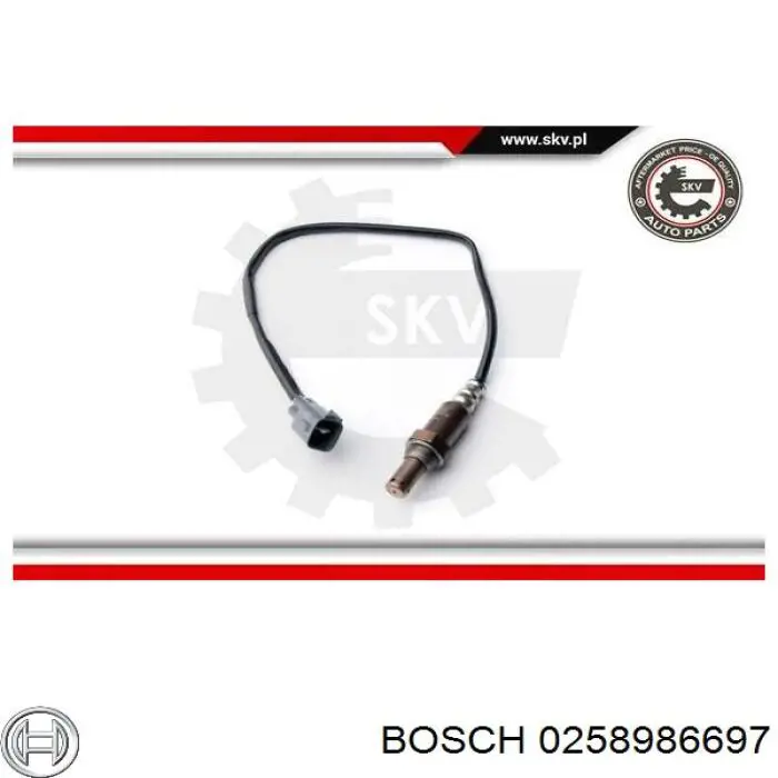 Bosch Sonda Lambda 0258986697 | Sensore Ossigeno Con Connettore Specifico Per Veicolo | Pronto All'Installazione