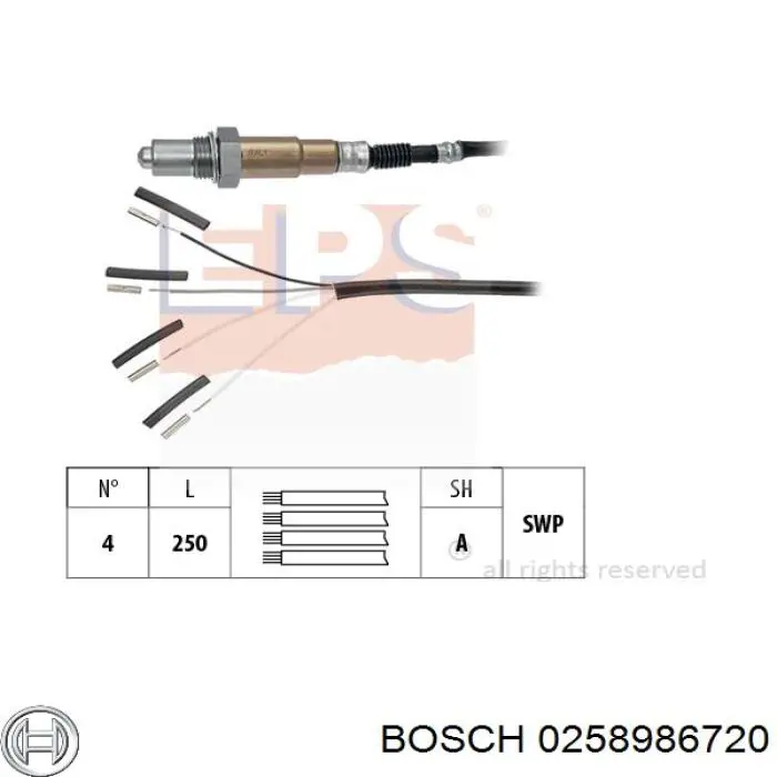 0 258 986 720 Bosch sonda lambda sensor de oxigeno post catalizador