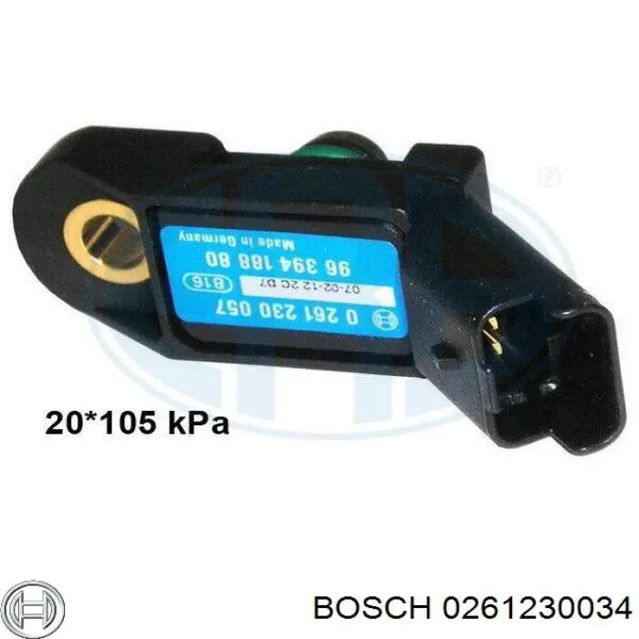 0261230034 Bosch sensor de presion del colector de admision