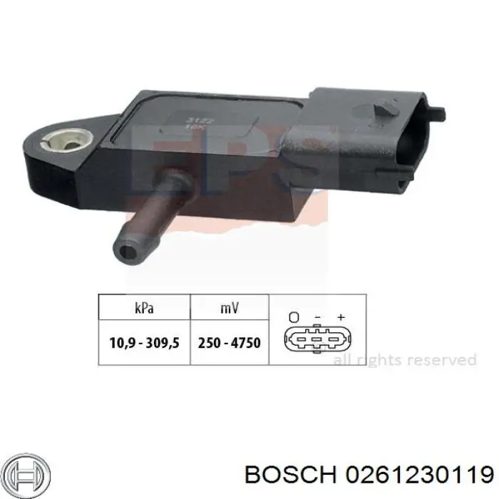0261230119 Bosch sensor de presion del colector de admision