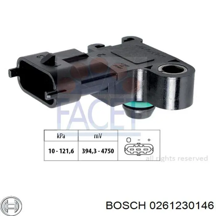 Comprar 0261230146 Bosch Sensor de presión del colector de admisión