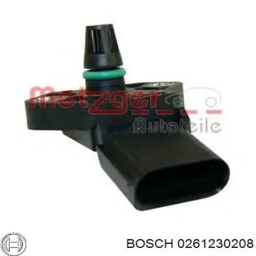 0261230208 Bosch sensor de presion de carga (inyeccion de aire turbina)