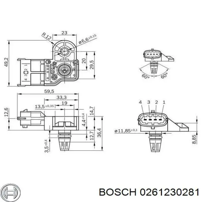 Sensor De Presion Del Colector De Admision Alfa Romeo 147 937