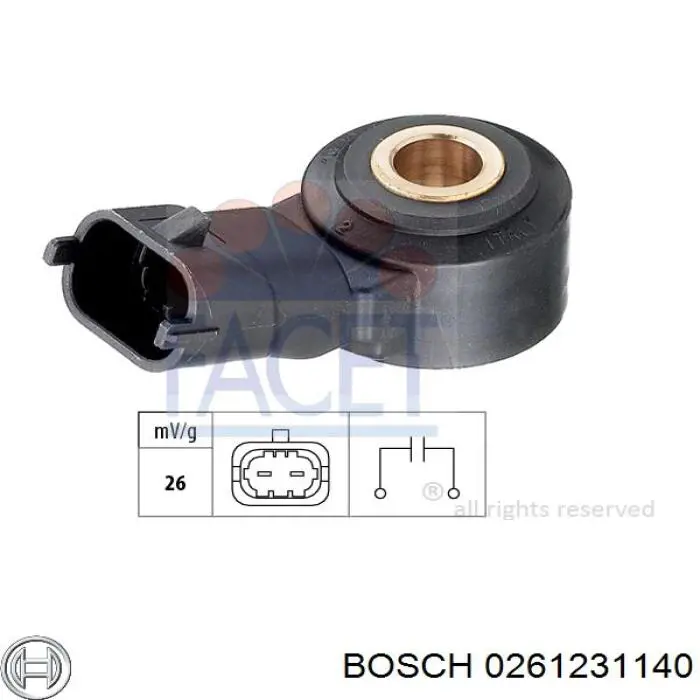 Sensor de detonaciones Bosch 0261231140 precio, desde 33,73 EUR