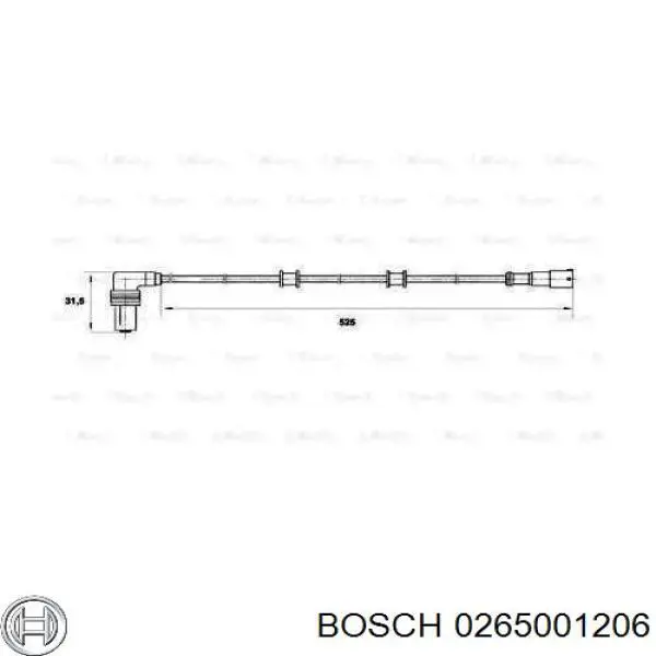 0265001206 Bosch Sensor de rueda abs